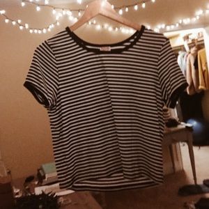 vintage striped crop tee